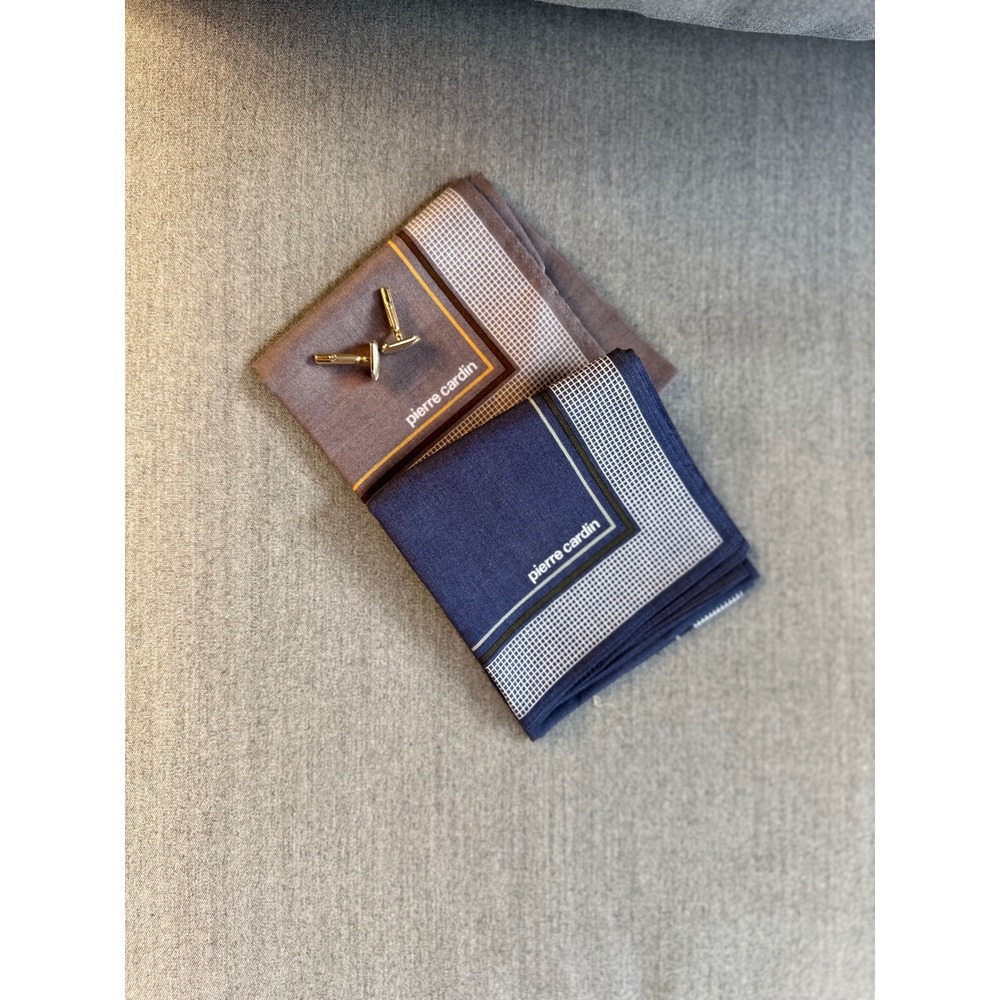 Pierre Cardin Pocket Square Set with Cufflinks bundle of 3‎ Men's Accessory